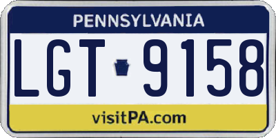 PA license plate LGT9158
