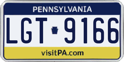 PA license plate LGT9166