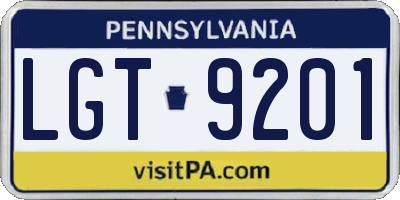 PA license plate LGT9201