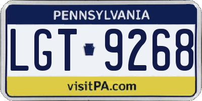 PA license plate LGT9268