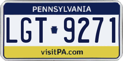 PA license plate LGT9271