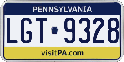 PA license plate LGT9328
