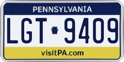 PA license plate LGT9409