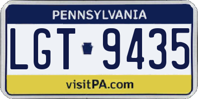 PA license plate LGT9435