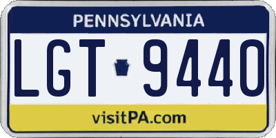 PA license plate LGT9440