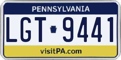 PA license plate LGT9441