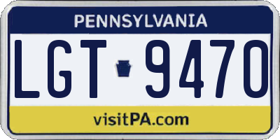 PA license plate LGT9470