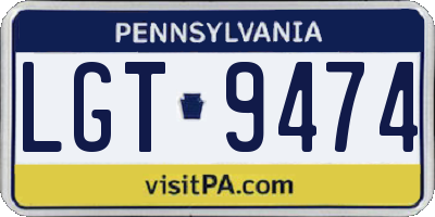 PA license plate LGT9474