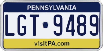 PA license plate LGT9489