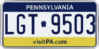 PA license plate LGT9503