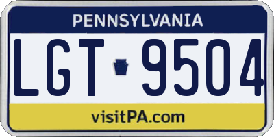 PA license plate LGT9504