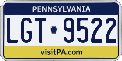 PA license plate LGT9522