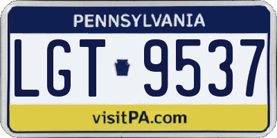 PA license plate LGT9537