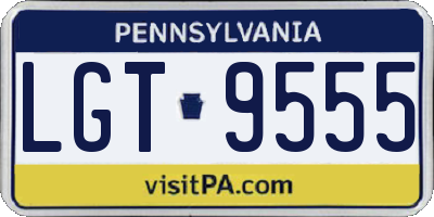 PA license plate LGT9555