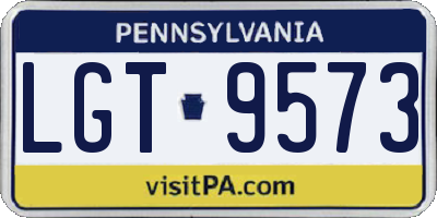 PA license plate LGT9573