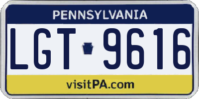 PA license plate LGT9616