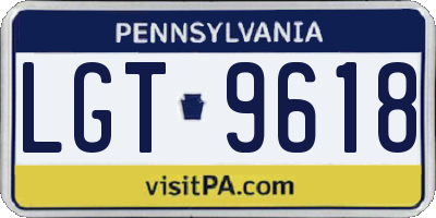 PA license plate LGT9618