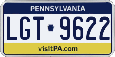 PA license plate LGT9622