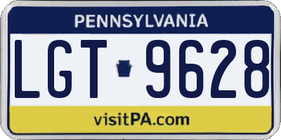 PA license plate LGT9628