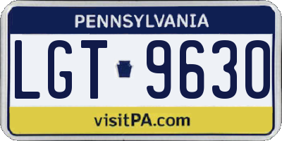 PA license plate LGT9630