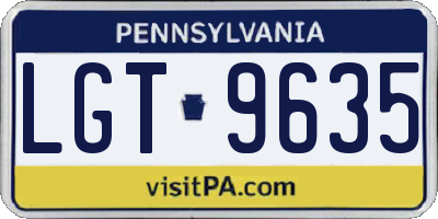 PA license plate LGT9635