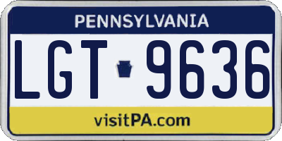 PA license plate LGT9636