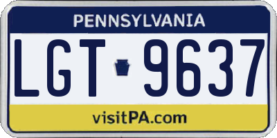 PA license plate LGT9637