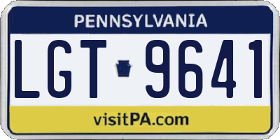 PA license plate LGT9641
