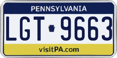 PA license plate LGT9663