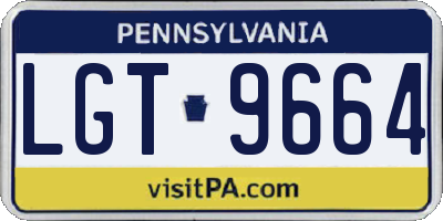 PA license plate LGT9664