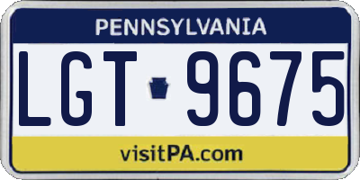 PA license plate LGT9675