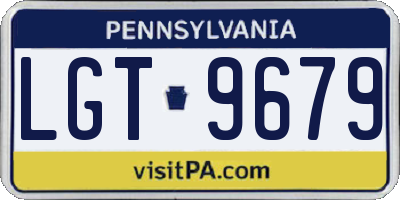 PA license plate LGT9679