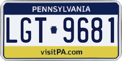 PA license plate LGT9681