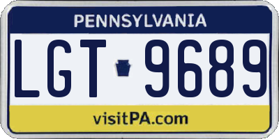 PA license plate LGT9689