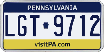 PA license plate LGT9712