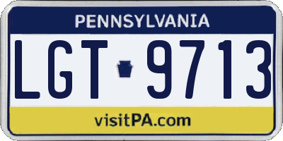 PA license plate LGT9713