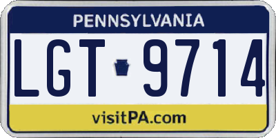 PA license plate LGT9714