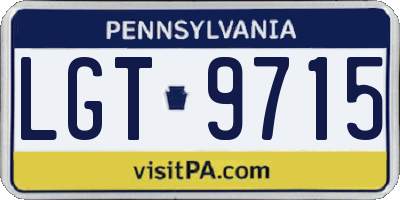 PA license plate LGT9715