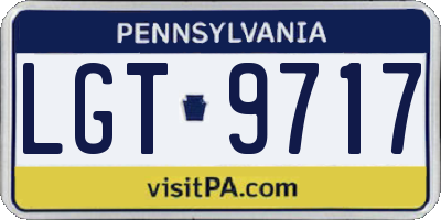 PA license plate LGT9717