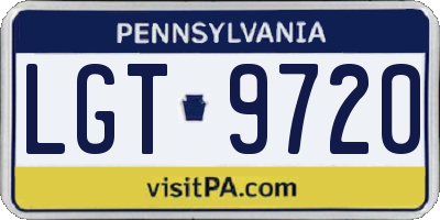 PA license plate LGT9720