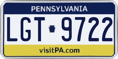 PA license plate LGT9722