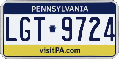 PA license plate LGT9724