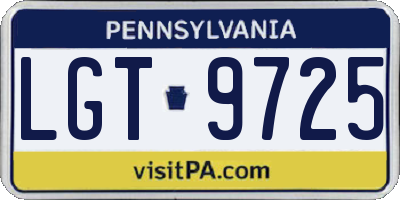 PA license plate LGT9725