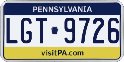 PA license plate LGT9726