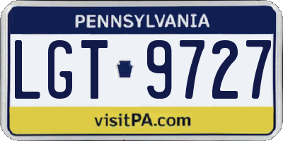 PA license plate LGT9727