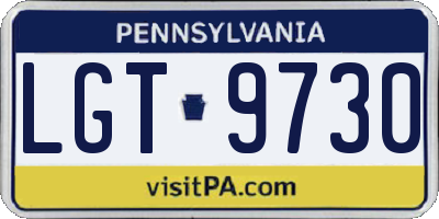 PA license plate LGT9730