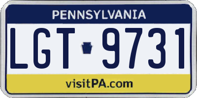 PA license plate LGT9731
