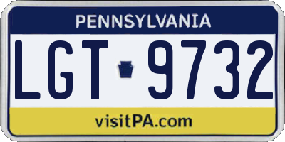 PA license plate LGT9732