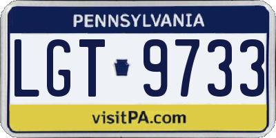 PA license plate LGT9733