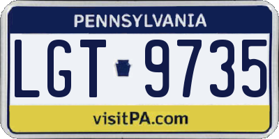 PA license plate LGT9735